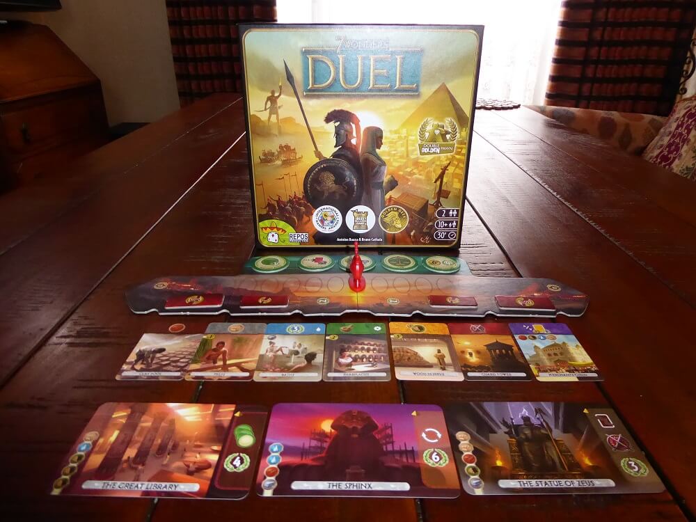 Review and How to Play: 7 Wonders Duel [2 player game]